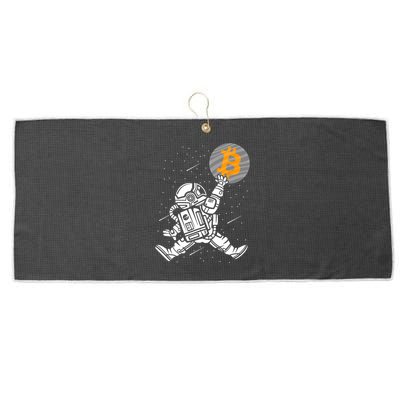 Cryptocurrency Bitcoin Space Moon Funny Large Microfiber Waffle Golf Towel
