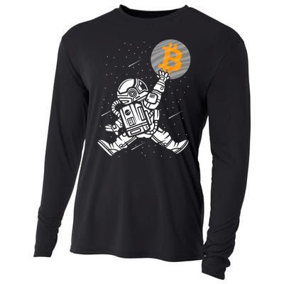 Cryptocurrency Bitcoin Space Moon Funny Cooling Performance Long Sleeve Crew