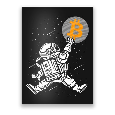 Cryptocurrency Bitcoin Space Moon Funny Poster