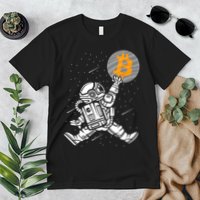 Cryptocurrency Bitcoin Space Moon Funny Premium T-Shirt