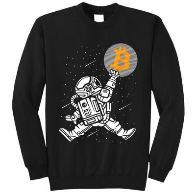 Cryptocurrency Bitcoin Space Moon Funny Tall Sweatshirt