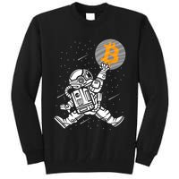 Cryptocurrency Bitcoin Space Moon Funny Tall Sweatshirt