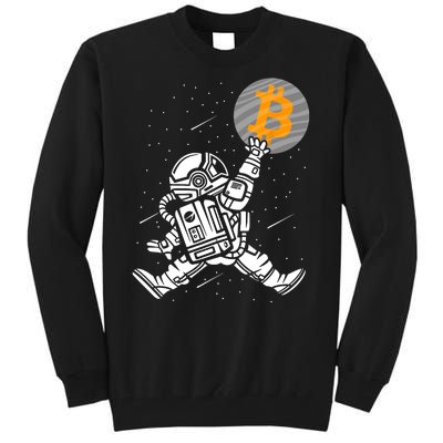 Cryptocurrency Bitcoin Space Moon Funny Tall Sweatshirt