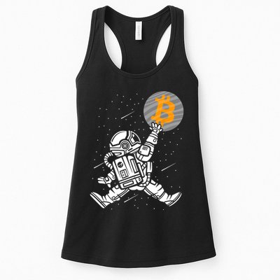 Cryptocurrency Bitcoin Space Moon Funny Womens Tank Top