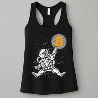 Cryptocurrency Bitcoin Space Moon Funny Womens Tank Top