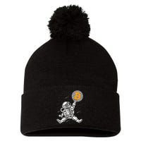 Cryptocurrency Bitcoin Space Moon Funny Pom Pom 12in Knit Beanie