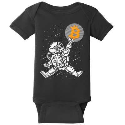 Cryptocurrency Bitcoin Space Moon Funny Baby Bodysuit