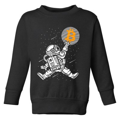 Cryptocurrency Bitcoin Space Moon Funny Toddler Sweatshirt
