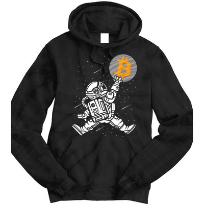 Cryptocurrency Bitcoin Space Moon Funny Tie Dye Hoodie