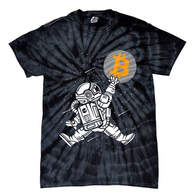 Cryptocurrency Bitcoin Space Moon Funny Tie-Dye T-Shirt