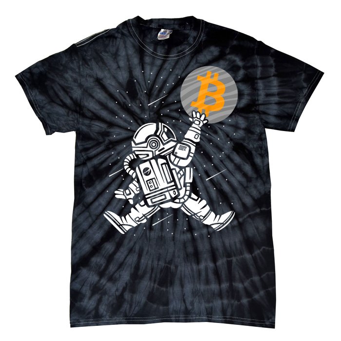 Cryptocurrency Bitcoin Space Moon Funny Tie-Dye T-Shirt