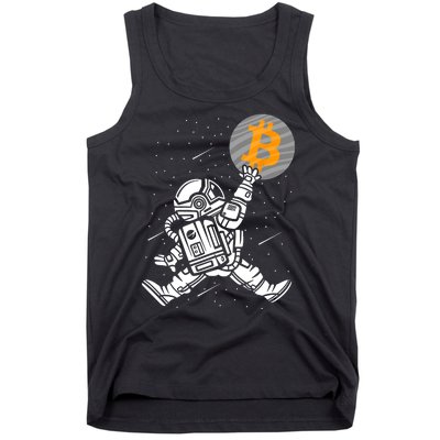 Cryptocurrency Bitcoin Space Moon Funny Tank Top