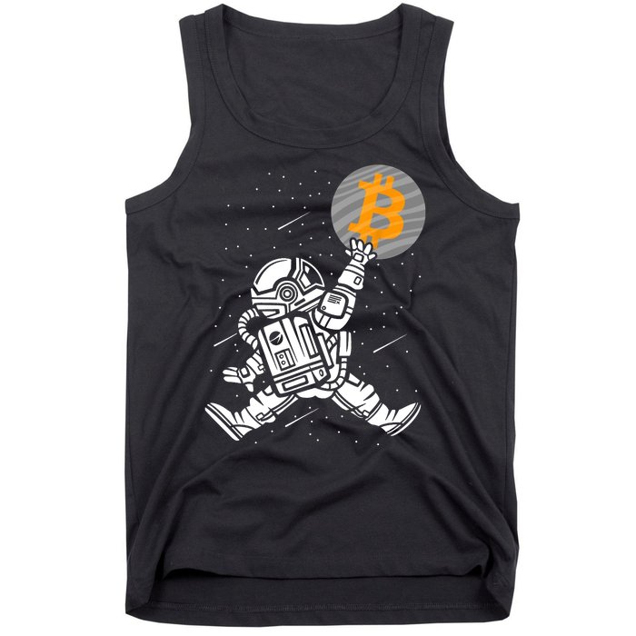 Cryptocurrency Bitcoin Space Moon Funny Tank Top