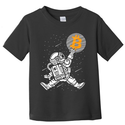 Cryptocurrency Bitcoin Space Moon Funny Toddler T-Shirt
