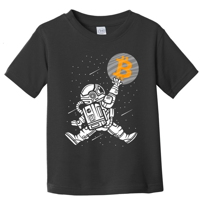 Cryptocurrency Bitcoin Space Moon Funny Toddler T-Shirt