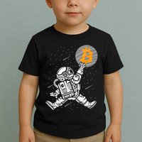 Cryptocurrency Bitcoin Space Moon Funny Toddler T-Shirt