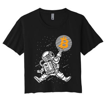 Cryptocurrency Bitcoin Space Moon Funny Crop Top