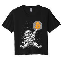 Cryptocurrency Bitcoin Space Moon Funny Crop Top