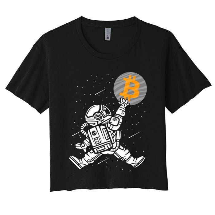 Cryptocurrency Bitcoin Space Moon Funny Crop Top