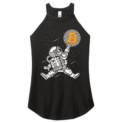 Cryptocurrency Bitcoin Space Moon Funny Women's Perfect Tri Rocker Tank