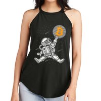Cryptocurrency Bitcoin Space Moon Funny Women's Perfect Tri Rocker Tank