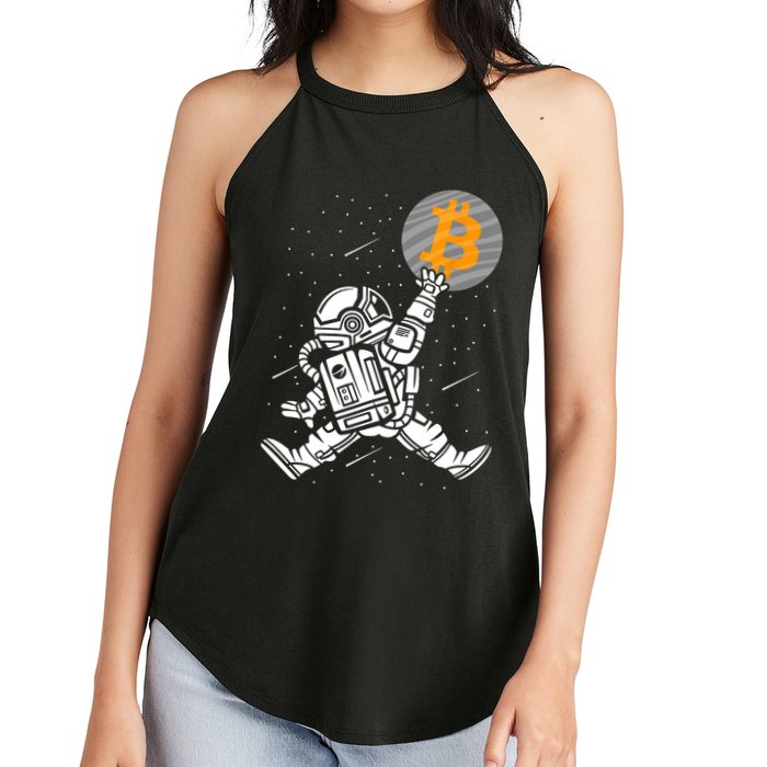 Cryptocurrency Bitcoin Space Moon Funny Women's Perfect Tri Rocker Tank