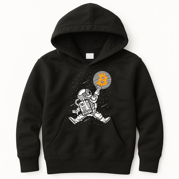 Cryptocurrency Bitcoin Space Moon Funny Kids Hoodie