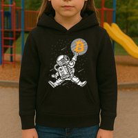 Cryptocurrency Bitcoin Space Moon Funny Kids Hoodie