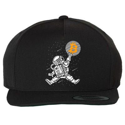 Cryptocurrency Bitcoin Space Moon Funny Wool Snapback Cap