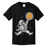 Cryptocurrency Bitcoin Space Moon Funny Kids T-Shirt