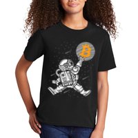 Cryptocurrency Bitcoin Space Moon Funny Kids T-Shirt