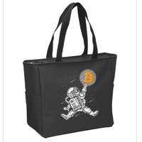 Cryptocurrency Bitcoin Space Moon Funny Zip Tote Bag