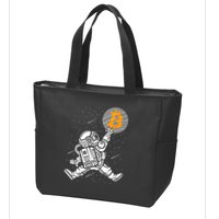 Cryptocurrency Bitcoin Space Moon Funny Zip Tote Bag