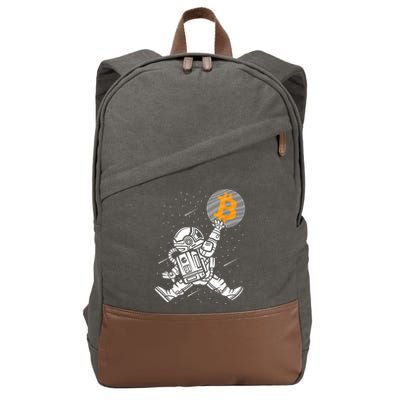 Cryptocurrency Bitcoin Space Moon Funny Cotton Canvas Backpack