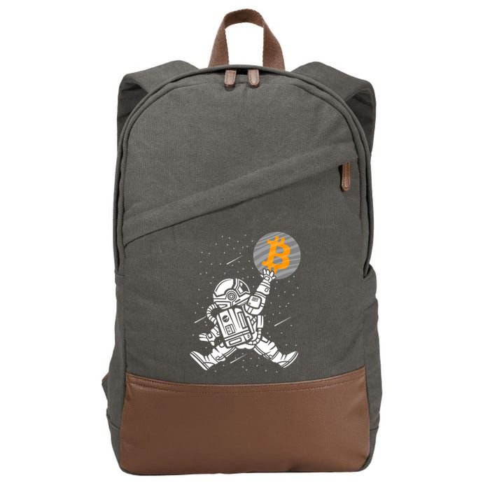Cryptocurrency Bitcoin Space Moon Funny Cotton Canvas Backpack