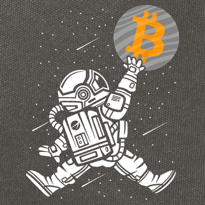 Cryptocurrency Bitcoin Space Moon Funny Cotton Canvas Backpack