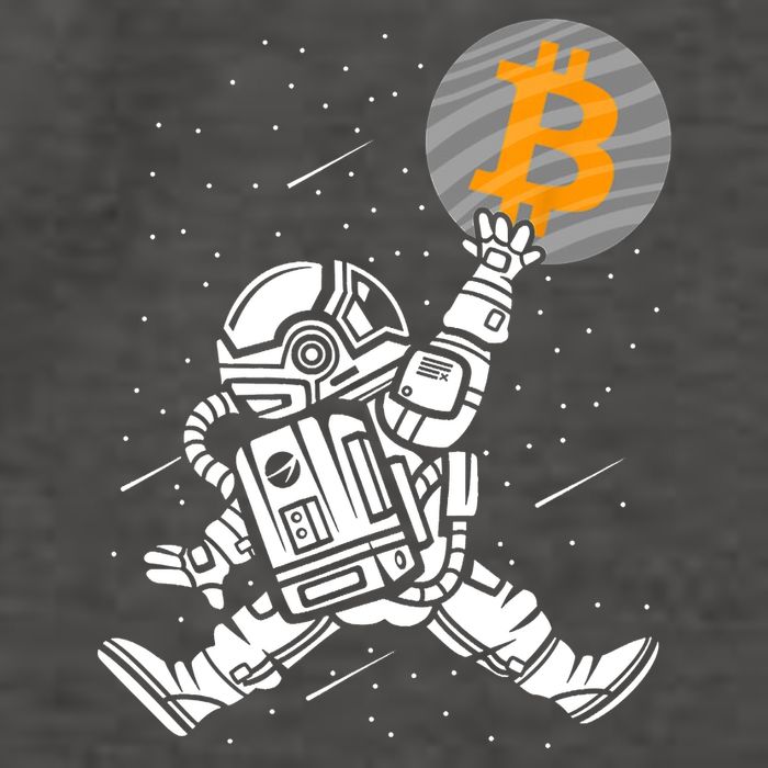 Cryptocurrency Bitcoin Space Moon Funny Vector Backpack