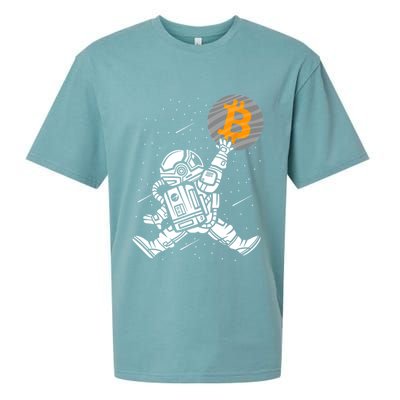 Cryptocurrency Bitcoin Space Moon Funny Sueded Cloud Jersey T-Shirt