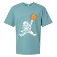 Cryptocurrency Bitcoin Space Moon Funny Sueded Cloud Jersey T-Shirt