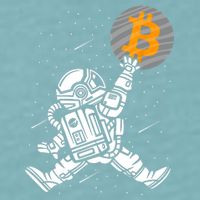 Cryptocurrency Bitcoin Space Moon Funny Sueded Cloud Jersey T-Shirt