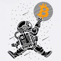 Cryptocurrency Bitcoin Space Moon Funny Garment-Dyed Sweatshirt