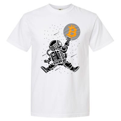 Cryptocurrency Bitcoin Space Moon Funny Garment-Dyed Heavyweight T-Shirt