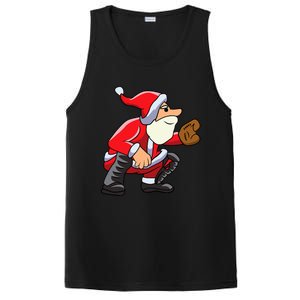 Catcher Baseball Santa Christmas Sport Xmas Pajama Funny Gift PosiCharge Competitor Tank