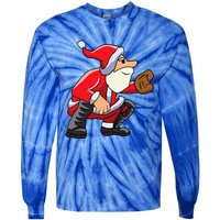 Catcher Baseball Santa Christmas Sport Xmas Pajama Funny Gift Tie-Dye Long Sleeve Shirt