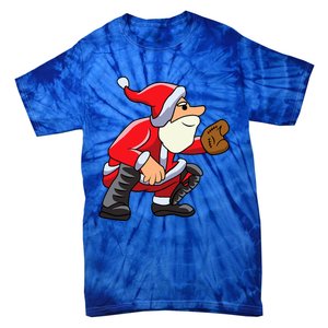 Catcher Baseball Santa Christmas Sport Xmas Pajama Funny Gift Tie-Dye T-Shirt