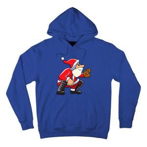 Catcher Baseball Santa Christmas Sport Xmas Pajama Funny Gift Tall Hoodie