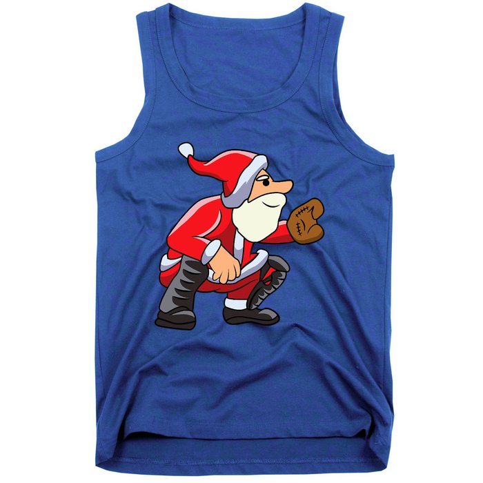 Catcher Baseball Santa Christmas Sport Xmas Pajama Funny Gift Tank Top