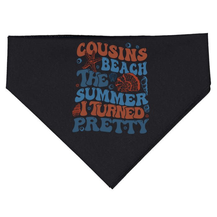 Cousins Beach Summer I Turned Pretty Beach Vibe Positive Quote Summer USA-Made Doggie Bandana