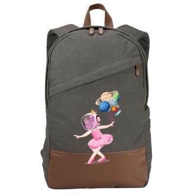 Cute Ballerina Space Astronaut Graphic Art Gift Cotton Canvas Backpack