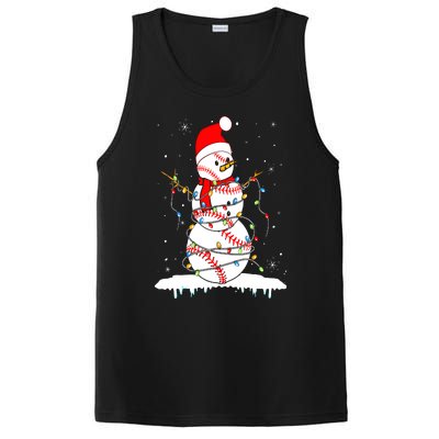 Christmas Baseball Snowman Santa Xmas Lights PosiCharge Competitor Tank